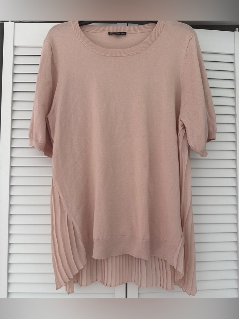 Adrianna Papell Pleated Soft Pink Top